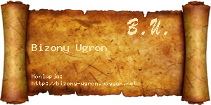 Bizony Ugron névjegykártya